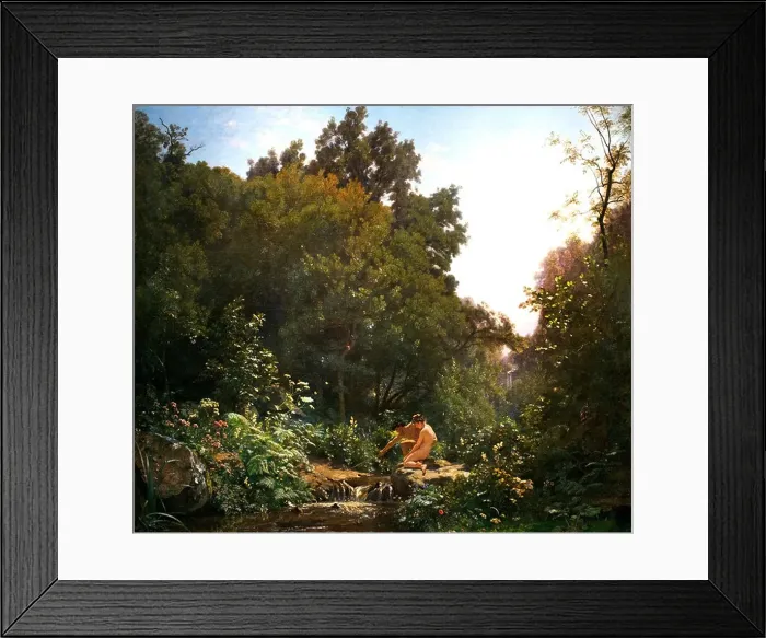 Framed Print : Daphnis et Chloé (1872) by François Louis Français 1814-1897 France French Framed Print : Daphnis et Chloé (1872) by François Louis Français 1814-1897 France French