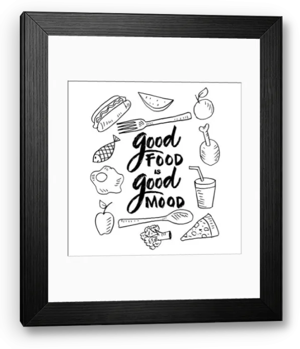 Framed Print : Good food is good mood. Poster quotes Framed Print : Good food is good mood. Poster quotes