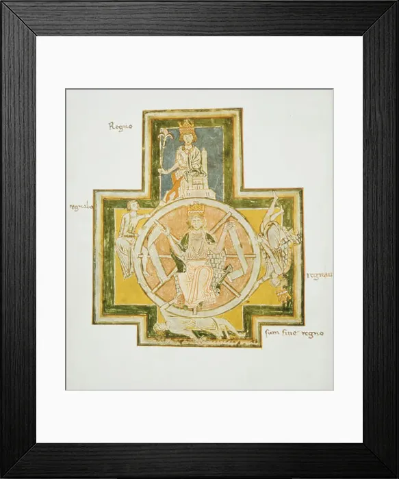 Framed Print : Carmina Burana Wheel of Fortune-Medieval times A 13th century collection of poems some provided with music Framed Print : Carmina Burana Wheel of Fortune-Medieval times A 13th century collection of poems some provided with music