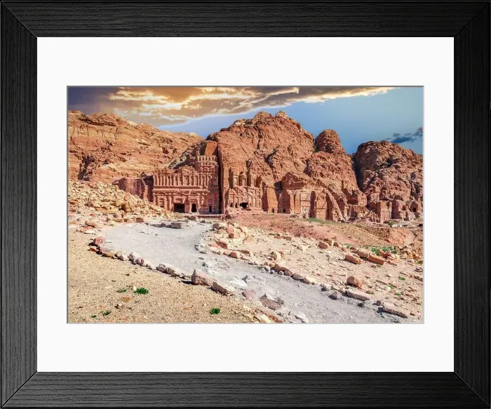Framed Print : Petra, Wadi Musa in Jordan - Monumental world heritage of ancient Petra with Royal Tombs Framed Print : Petra, Wadi Musa in Jordan - Monumental world heritage of ancient Petra with Royal Tombs