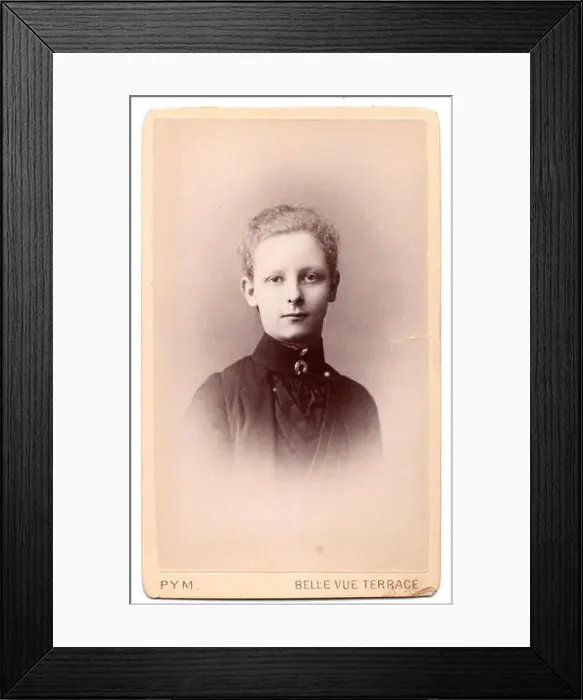 Framed Print : Studio portrait of Ethel Margaret Jupp, born 1874: Victorian photograph, circa 1895 Framed Print : Studio portrait of Ethel Margaret Jupp, born 1874: Victorian photograph, circa 1895