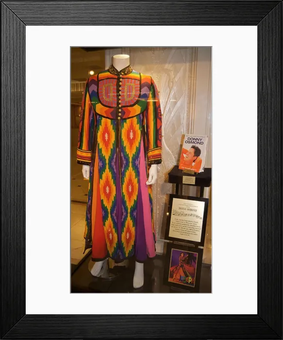 Framed Print : The title garment worn by Donny Osmond in Andrew Lloyd Webber's Joseph and the Amazing Technicolor Dreamcoat Framed Print : The title garment worn by Donny Osmond in Andrew Lloyd Webber's Joseph and the Amazing Technicolor Dreamcoat