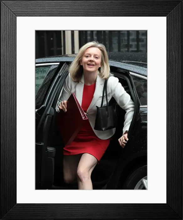 Framed Print : LONDON - JUN 14, 2016: Liz Truss arriving in Downing Street for the weekly cabinet meeting in London Framed Print : LONDON - JUN 14, 2016: Liz Truss arriving in Downing Street for the weekly cabinet meeting in London