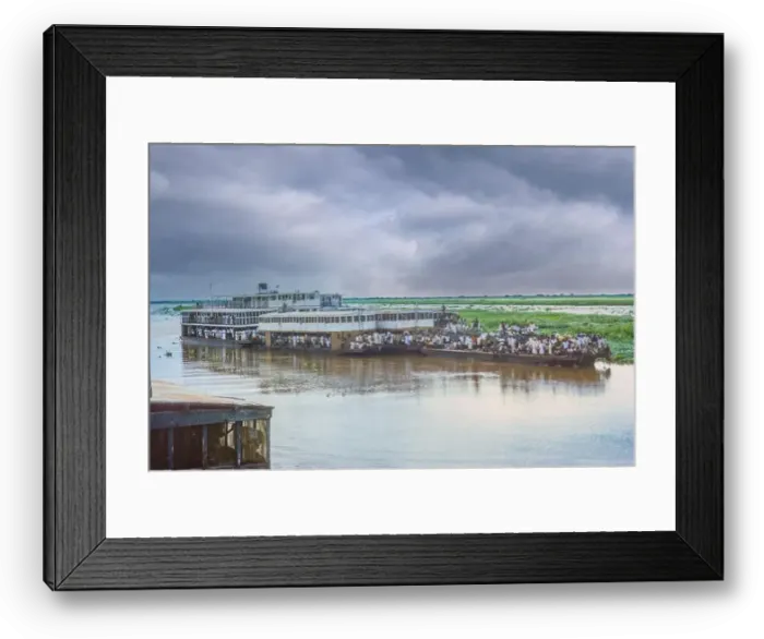 Framed Print : South Sudan. Nile River Transport. Passenger Boat Heading South of Juba. Photographed in September 1972 Framed Print : South Sudan. Nile River Transport. Passenger Boat Heading South of Juba. Photographed in September 1972