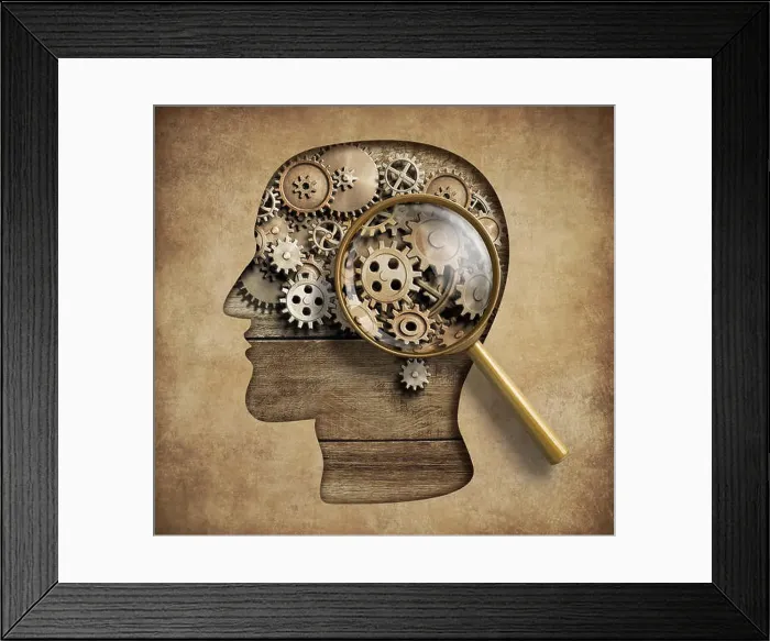 Framed Print : Psychology concept 3d illustration Framed Print : Psychology concept 3d illustration