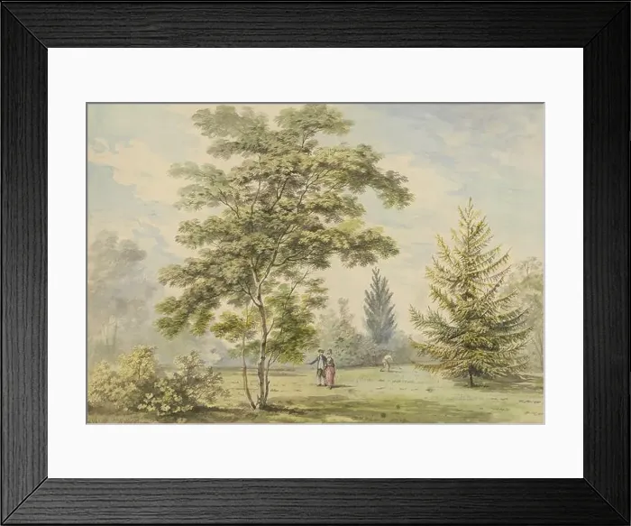 Framed Print : The Acacia Tree - Figures in a Park Framed Print : The Acacia Tree - Figures in a Park