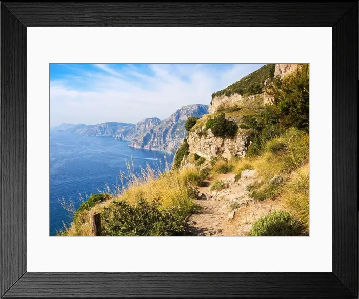 Framed Print : The hiking trail Sentiero degli Dei ( Path of the Gods) along the Amalfi Coast from Agerola to Nocelle Framed Print : The hiking trail Sentiero degli Dei ( Path of the Gods) along the Amalfi Coast from Agerola to Nocelle