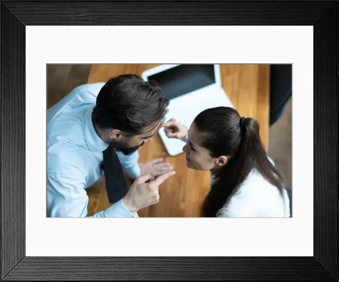 Framed Print : Business colleagues argue and yell at each other Framed Print : Business colleagues argue and yell at each other