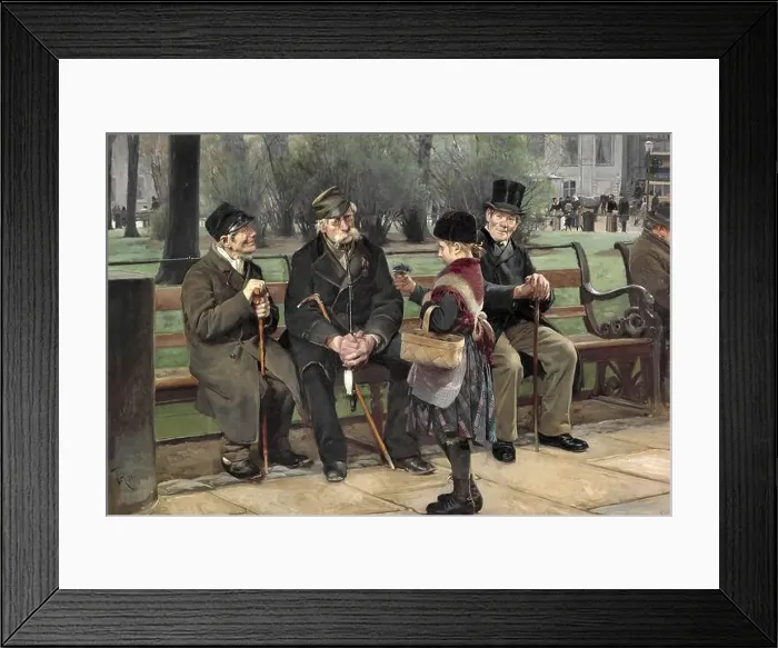 Framed Print : Henningsen Frants Peter Diderik - Private Collection - A little girl selling violets - 1891 - Oil on canvas 93 x 140 cm Framed Print : Henningsen Frants Peter Diderik - Private Collection - A little girl selling violets - 1891 - Oil on canvas 93 x 140 cm