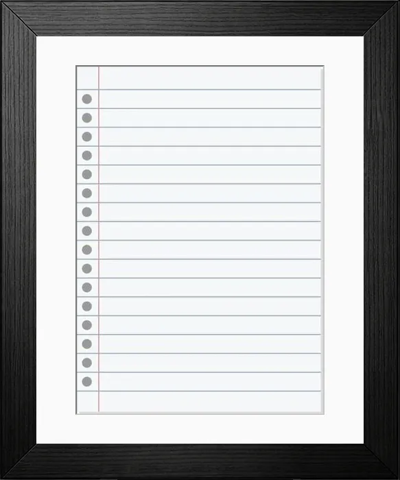 Framed Print : Paper lined notebook memo page white sheet template illustration for school education and office for background Framed Print : Paper lined notebook memo page white sheet template illustration for school education and office for background