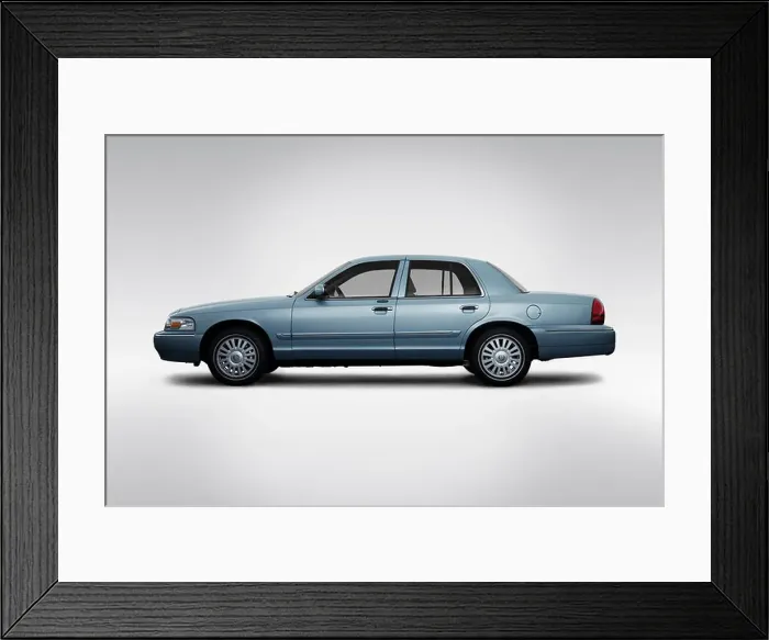 Framed Print : 2008 Mercury Grand Marquis LS in Blue - Drivers Side Profile Framed Print : 2008 Mercury Grand Marquis LS in Blue - Drivers Side Profile
