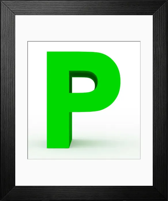 Framed Print : letter P 3d green isolated on white - 3d rendering Framed Print : letter P 3d green isolated on white - 3d rendering