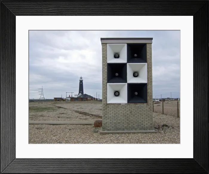 Framed Print : Fog horn near The Old Lighthouse, Dungeness, Kent England UK Framed Print : Fog horn near The Old Lighthouse, Dungeness, Kent England UK
