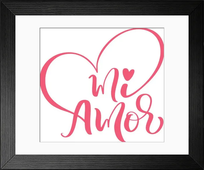 Framed Print : My love in Spanish vector digital calligraphy Framed Print : My love in Spanish vector digital calligraphy