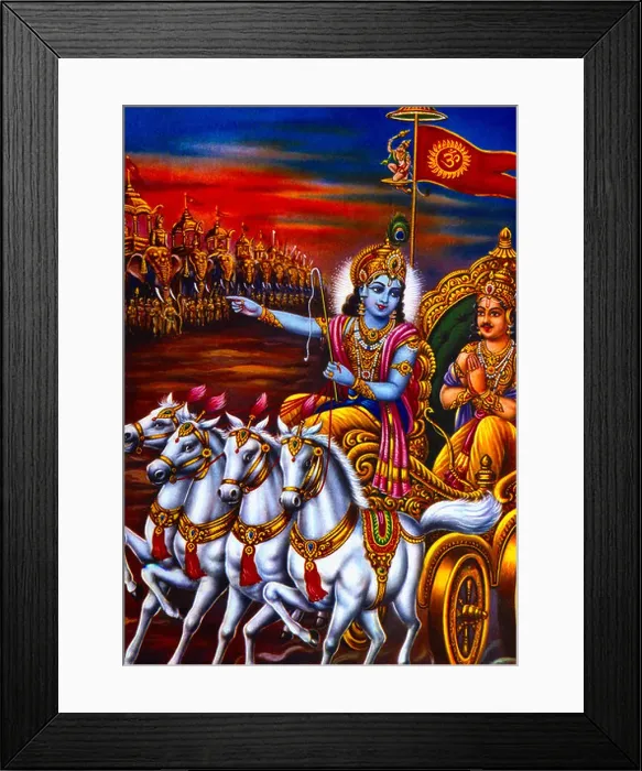 Framed Print : Arjuna In Chariot Hindu God Framed Print : Arjuna In Chariot Hindu God