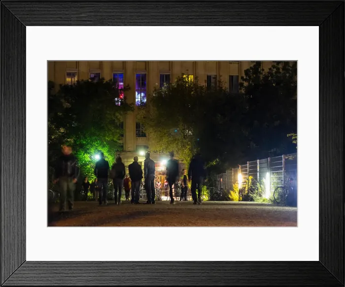 Framed Print : View at night of people waiting outside entrance to famous Berghain nightclub in Friedrichshain Berlin Germany Framed Print : View at night of people waiting outside entrance to famous Berghain nightclub in Friedrichshain Berlin Germany