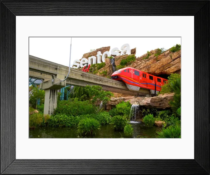 Framed Print : Monorail train leaving the Sentosa monorail tunnel Framed Print : Monorail train leaving the Sentosa monorail tunnel