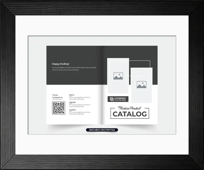 Framed Print : Corporate company product sale booklet cover design