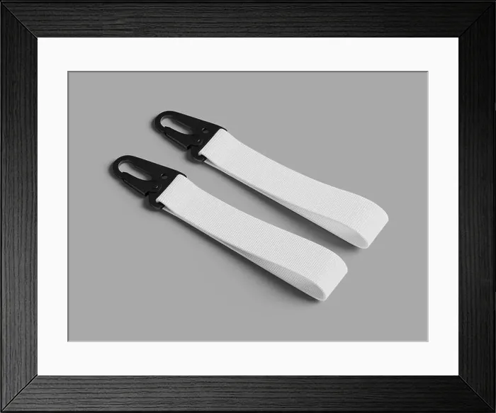 Framed Print : 3D Render Mockup of Two Flat Lay White Fabric Keyholders Framed Print : 3D Render Mockup of Two Flat Lay White Fabric Keyholders