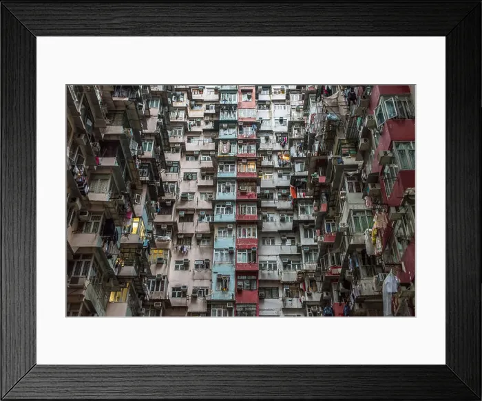 Framed Print : Overcrowded residential building in Hong Kong Framed Print : Overcrowded residential building in Hong Kong