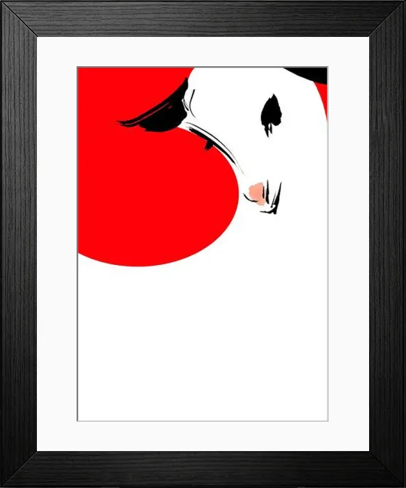 Framed Print : Red circle and sheep's head Framed Print : Red circle and sheep's head