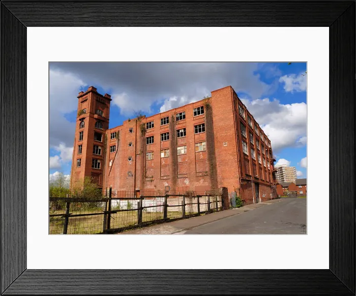 Framed Print : Lloydfield Mill on Mellor Street Miles Platting East Manchester A deprived area currently undergoing regeneration Framed Print : Lloydfield Mill on Mellor Street Miles Platting East Manchester A deprived area currently undergoing regeneration