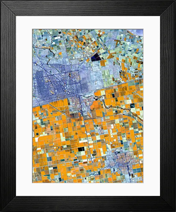 Framed Print : Satellite image of farmland Germany Framed Print : Satellite image of farmland Germany
