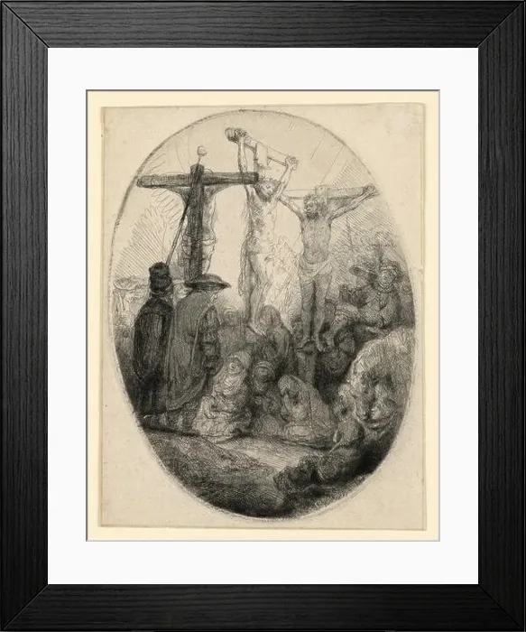 Framed Print : Christ Crucified Between the Two Thieves: An Oval Plate Framed Print : Christ Crucified Between the Two Thieves: An Oval Plate