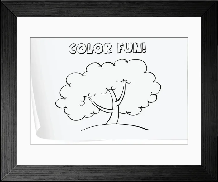 Framed Print : Illustration of a colouring worksheet (tree) Framed Print : Illustration of a colouring worksheet (tree)