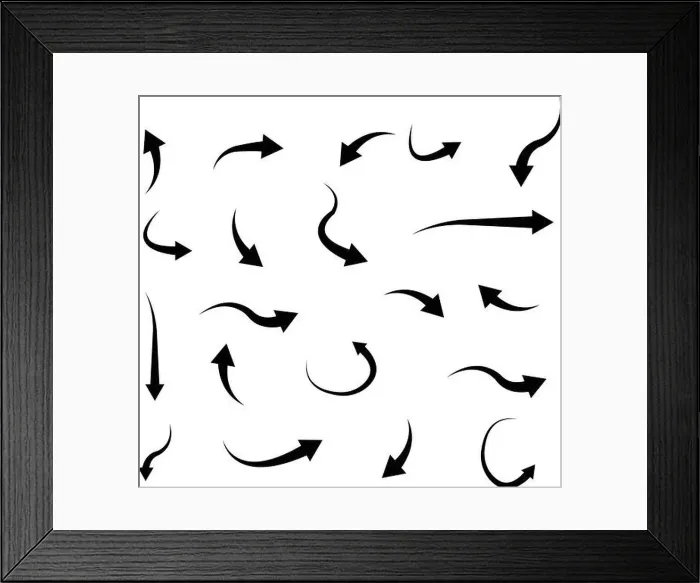 Framed Print : Hand drawn arrow vector icon set Framed Print : Hand drawn arrow vector icon set