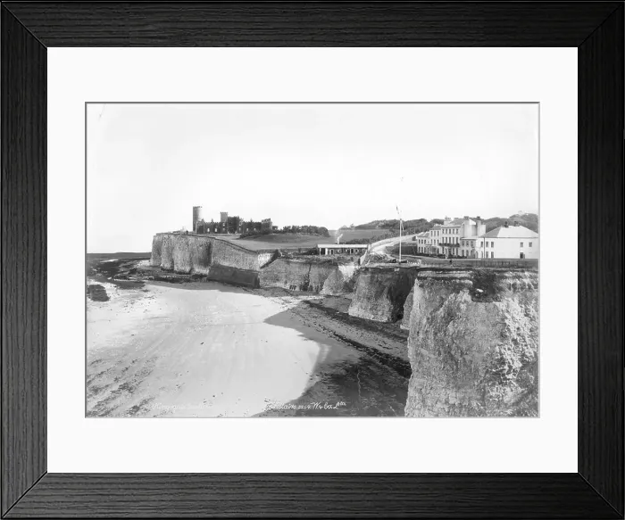 Framed Print : Kingsgate Castle and the beach, Broadstairs, Kent, 1890-1910 Framed Print : Kingsgate Castle and the beach, Broadstairs, Kent, 1890-1910