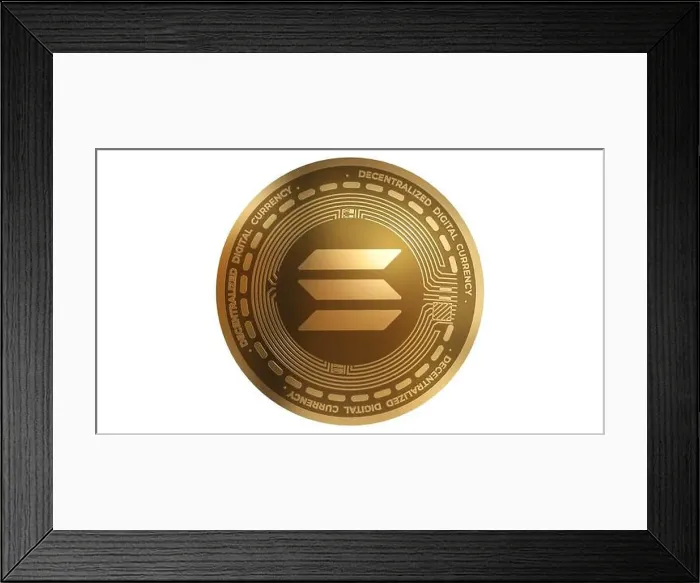 Framed Print : 3D Render of Gold Solana SOL Cryptocurrency Sign Isolated on a White Background Framed Print : 3D Render of Gold Solana SOL Cryptocurrency Sign Isolated on a White Background