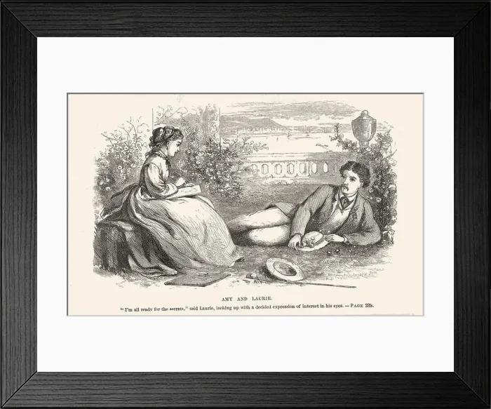 Framed Print : Little Women by Louisa May Alcott (1832-1888), illustrated by her sister May Alcott. Boston: Roberts Brothers, 1868 Framed Print : Little Women by Louisa May Alcott (1832-1888), illustrated by her sister May Alcott. Boston: Roberts Brothers, 1868