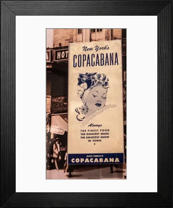 Framed Print : poster and picture of New York's Copacabana nightclub where Sammy Davis Jr Framed Print : poster and picture of New York's Copacabana nightclub where Sammy Davis Jr
