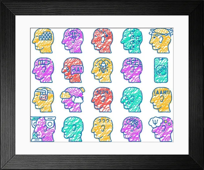 Framed Print : neurosis brain problem icon hand drawn Framed Print : neurosis brain problem icon hand drawn