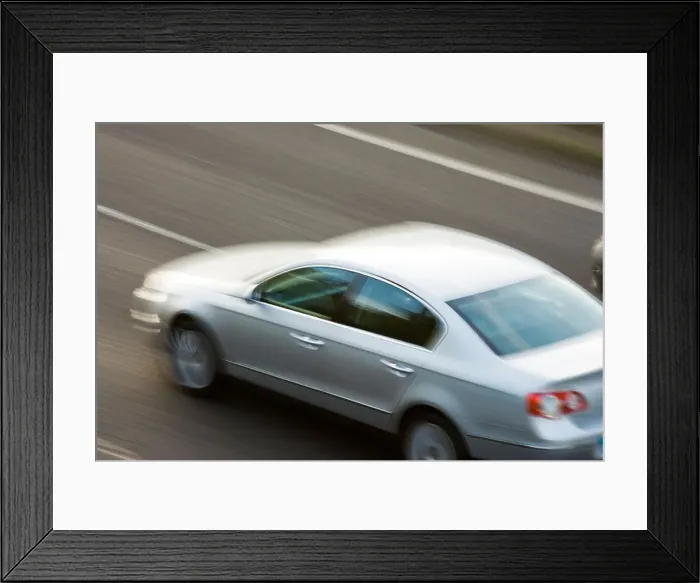 Framed Print : Car on motorway. UK Framed Print : Car on motorway. UK
