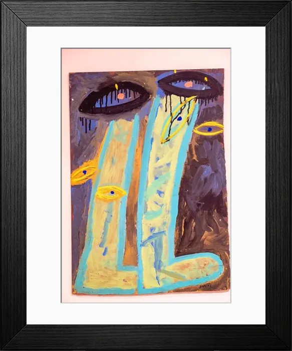 Framed Print : tutuguri d Artaud, 1983, tecnica mixta sobre madera Framed Print : tutuguri d Artaud, 1983, tecnica mixta sobre madera