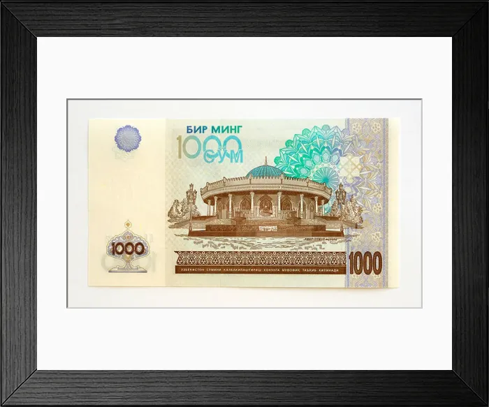 Framed Print : Uzbekistan 1000 One Thousand Som Bank Note Framed Print : Uzbekistan 1000 One Thousand Som Bank Note