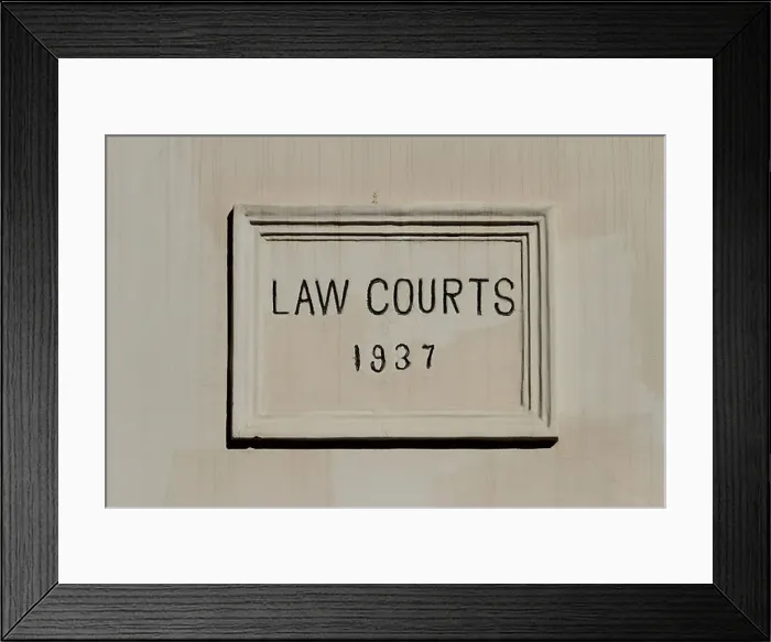 Framed Print : Sign of the old law courts building in Manama, Kingdom of Bahrain Framed Print : Sign of the old law courts building in Manama, Kingdom of Bahrain