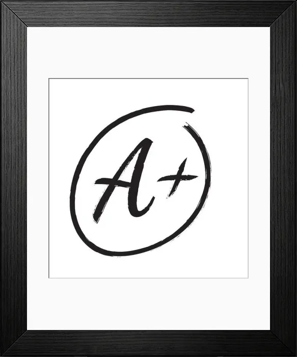 Framed Print : Mark a+ vector icon. Grade result Framed Print : Mark a+ vector icon. Grade result