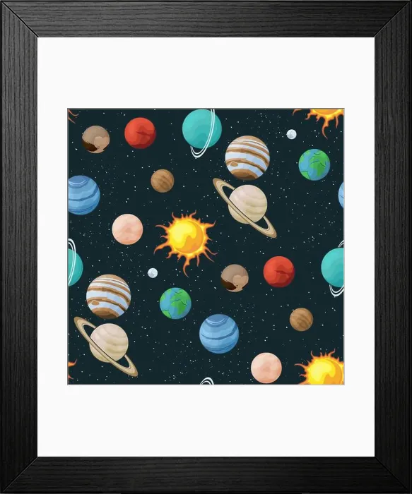 Framed Print : Solar system vector seamless pattern of planets in space universe texture Framed Print : Solar system vector seamless pattern of planets in space universe texture