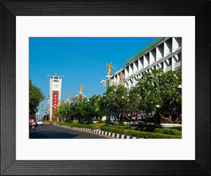 Framed Print : Thailand: The clocktower and Rama VI Road Framed Print : Thailand: The clocktower and Rama VI Road