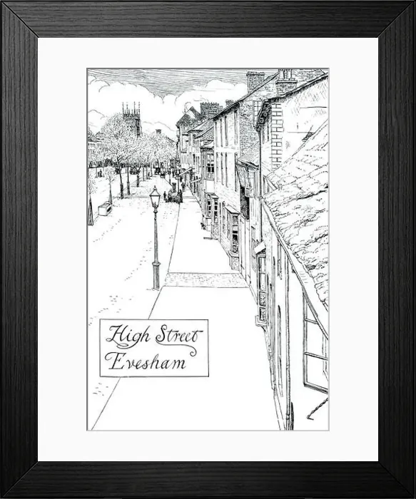 Framed Print : High Street, Evesham