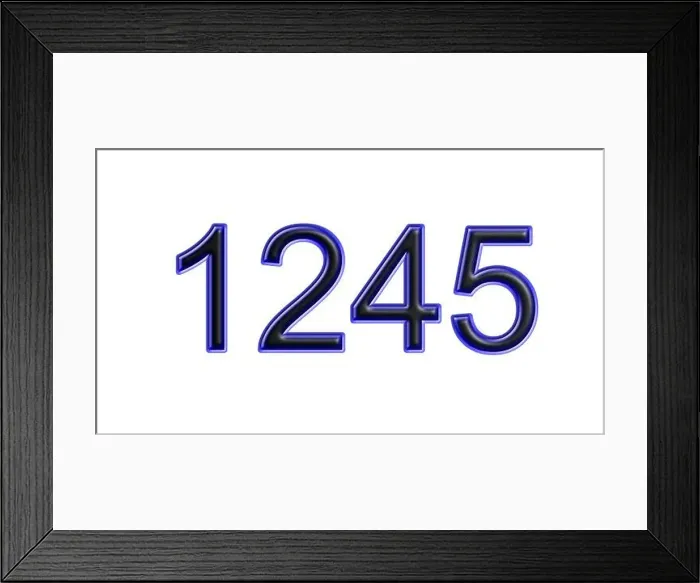 Framed Print : blue 1245 number 3d effect white background Framed Print : blue 1245 number 3d effect white background