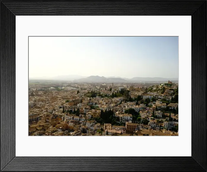 Framed Print : Panoramic view of the town of Granada in Spain