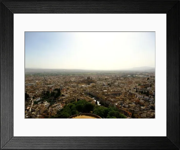 Framed Print : Panoramic view of the town of Granada in Spain