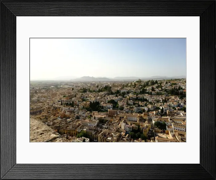 Framed Print : Panoramic view of the town of Granada in Spain