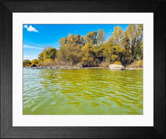 Framed Print : Reservoir Choiniere, Yamaska, Quebec, Canada - view of the shores in Autumn. Fall landscape Framed Print : Reservoir Choiniere, Yamaska, Quebec, Canada - view of the shores in Autumn. Fall landscape