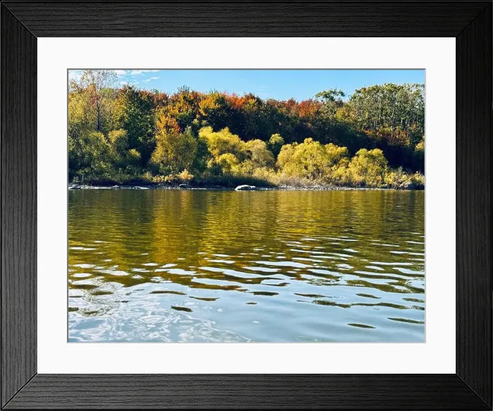 Framed Print : Reservoir Choiniere, Yamaska, Quebec, Canada - view of the shores in Autumn. Fall landscape Framed Print : Reservoir Choiniere, Yamaska, Quebec, Canada - view of the shores in Autumn. Fall landscape
