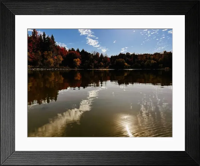 Framed Print : Reservoir Choiniere, Yamaska, Quebec, Canada - view of the shores in Autumn. Fall landscape Framed Print : Reservoir Choiniere, Yamaska, Quebec, Canada - view of the shores in Autumn. Fall landscape